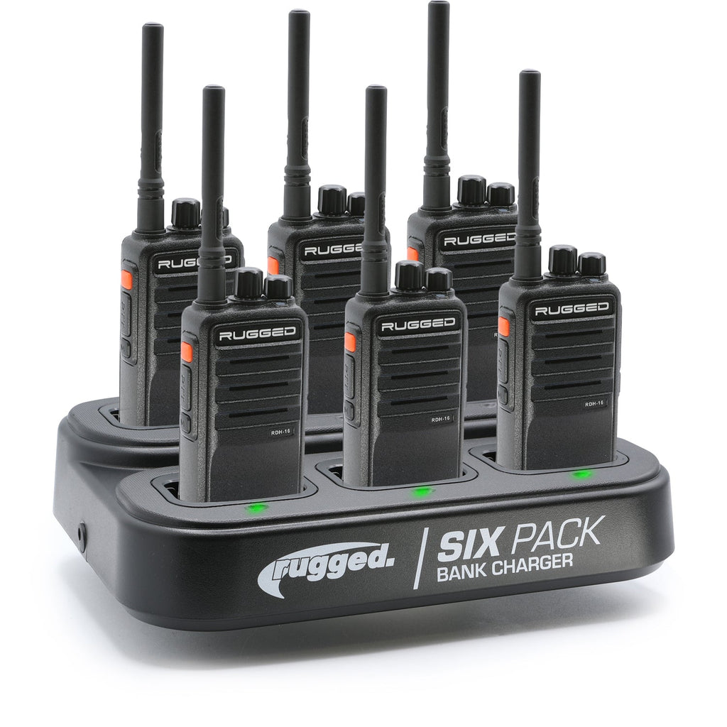 6 PACK - Choose Your Business Band Two Way Handheld Radio - RDH-16 - UHF Black
