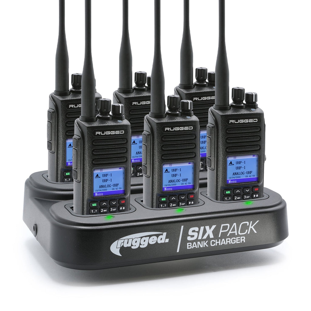 6 PACK - Choose Your Business Band Two Way Handheld Radio - RDH-X - Safety Yellow