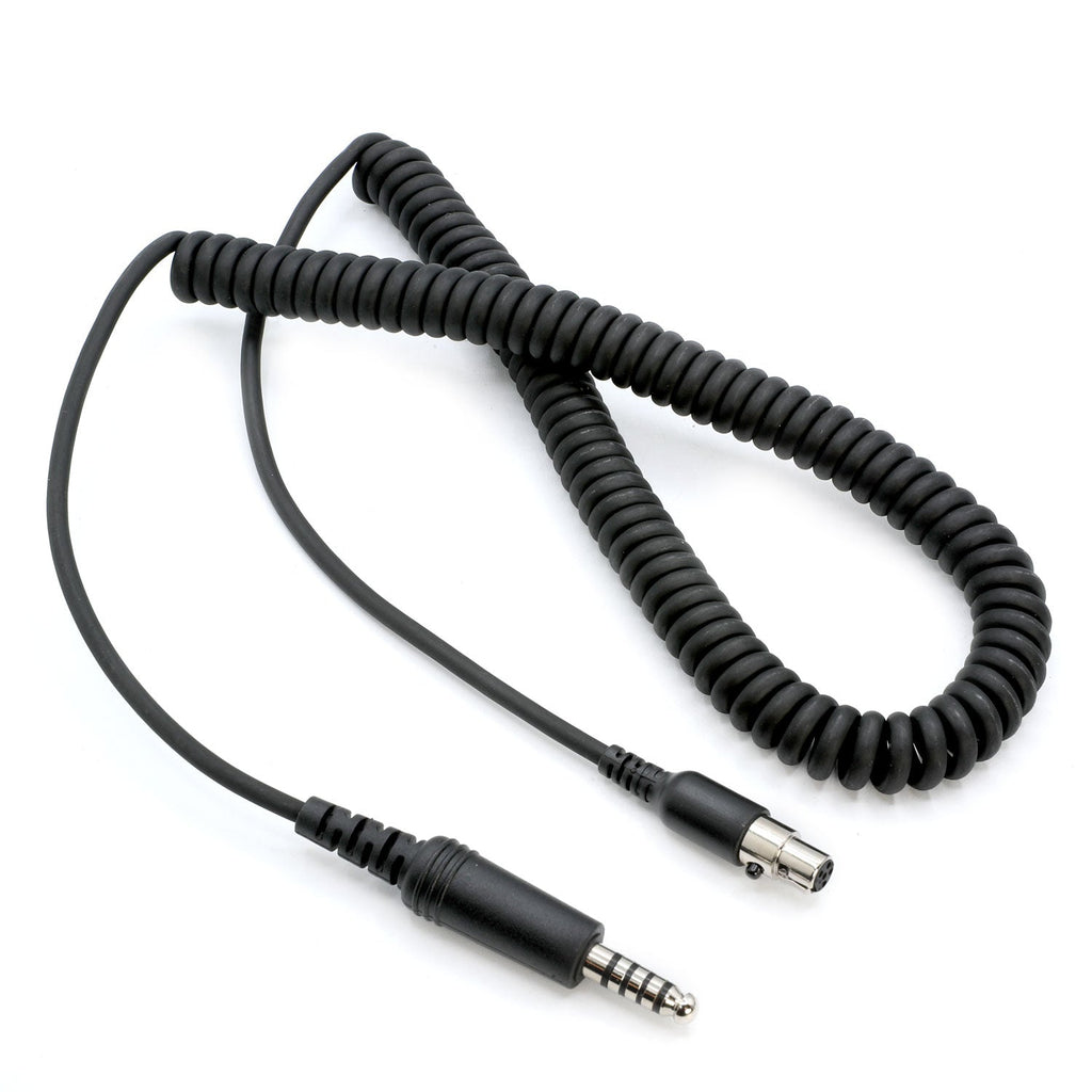 Firetruck Intercom Headset Coil Cord for Firecom Style Jacks - 15 Foot