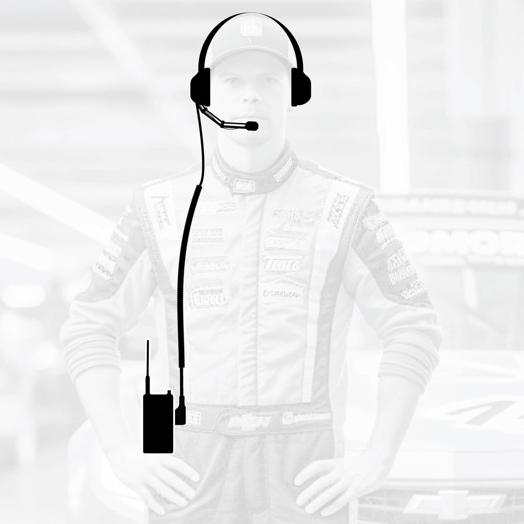 Crew Chief - H42 Spotter Headset and Rugged Handheld Radio Package - Single Radio with Nitro Bee X / RDH Digital UHF Radio / Safety Yellow
