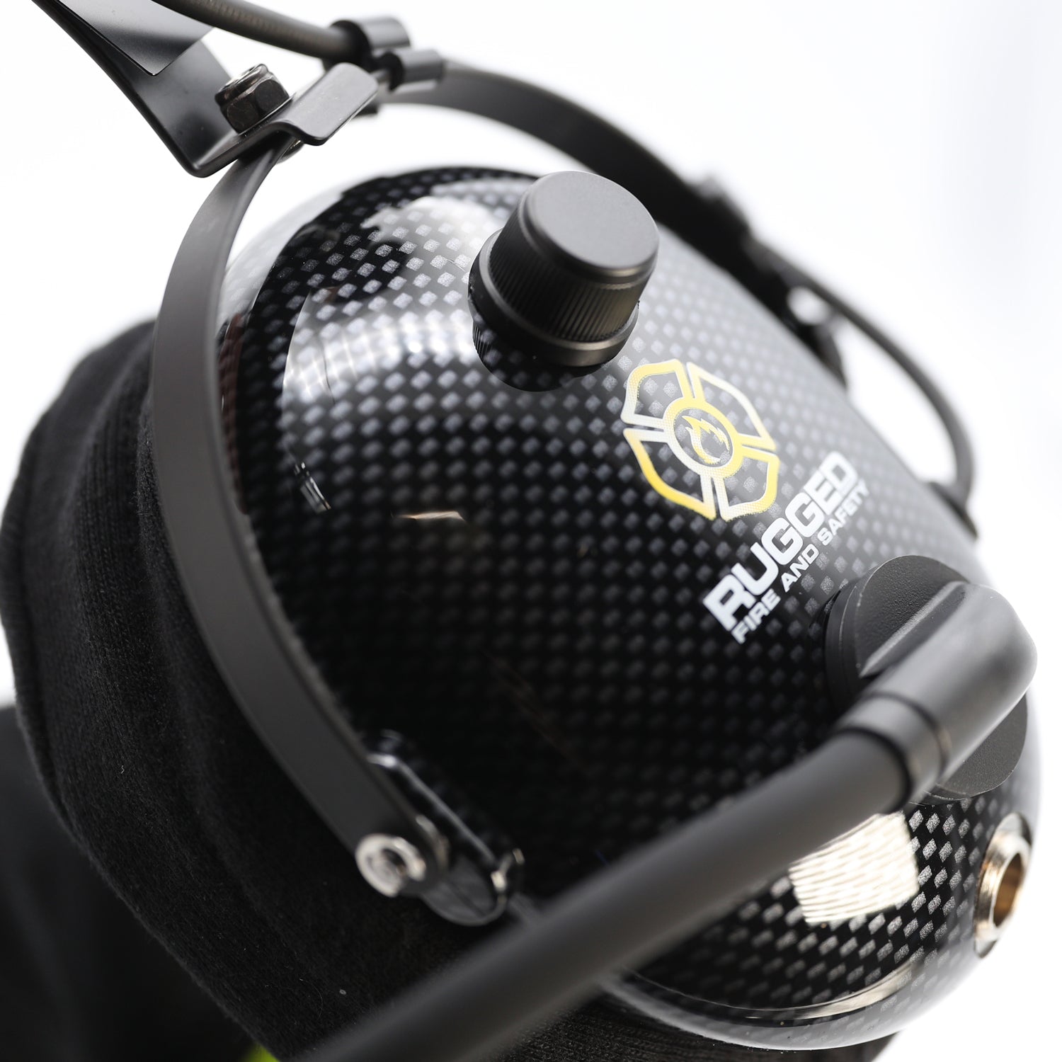 FHS Over-The-Head Fire Safety Industrial Headset - With Mic On/Off Button / For Rugged / Firecom