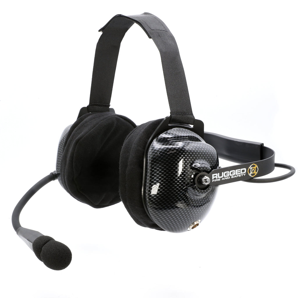 FHS Behind-The-Head Fire Safety Industrial Headset - With PTT Button / For Rugged / Firecom