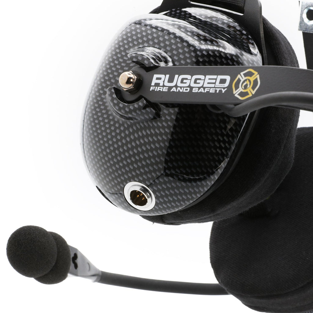 FHS Behind-The-Head Fire Safety Industrial Headset - With Mic On/Off Button / For David Clark / Sigtronics / Avcomm