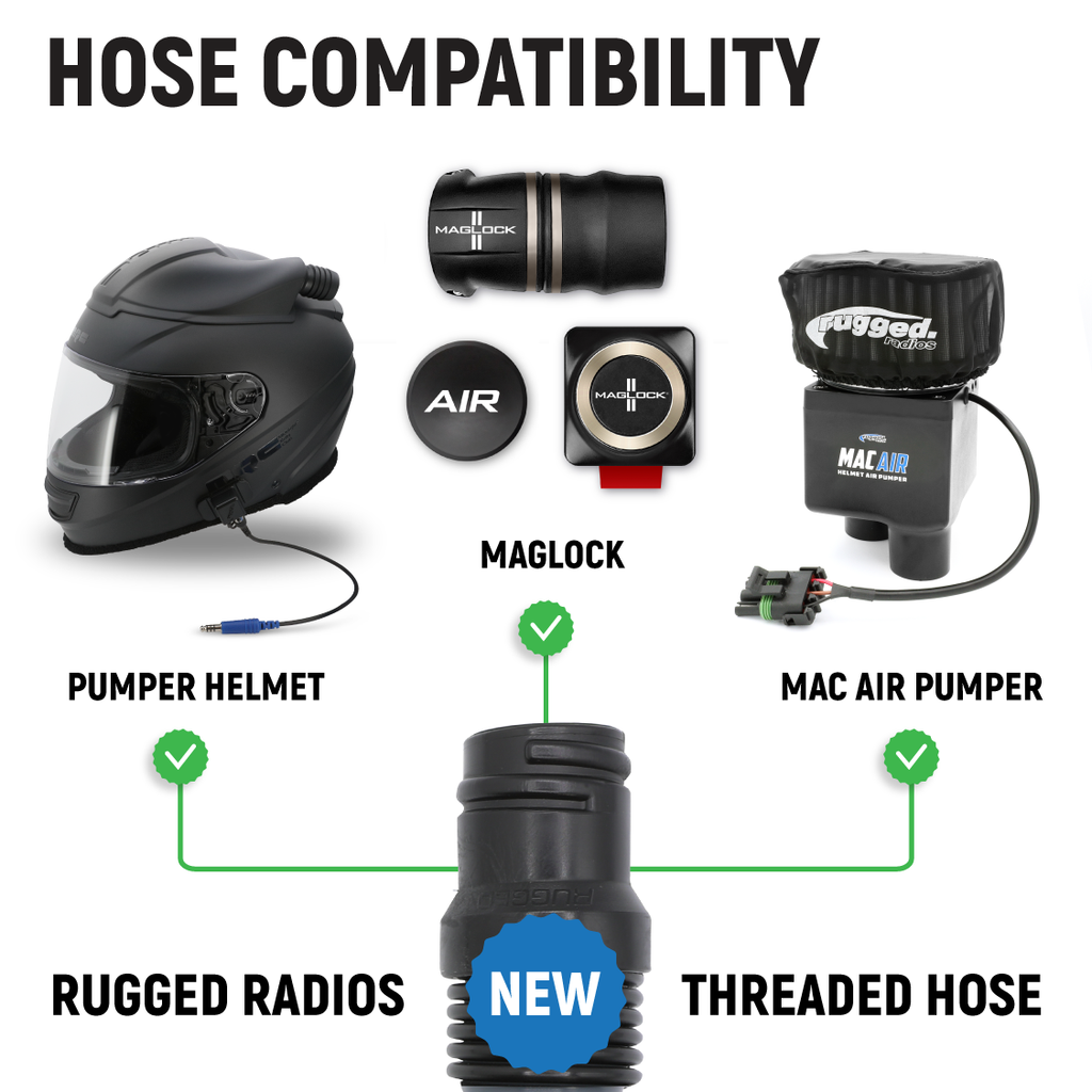 Ultra Flex Expandable Helmet Air Pumper Hose - 2 to 6 Feet