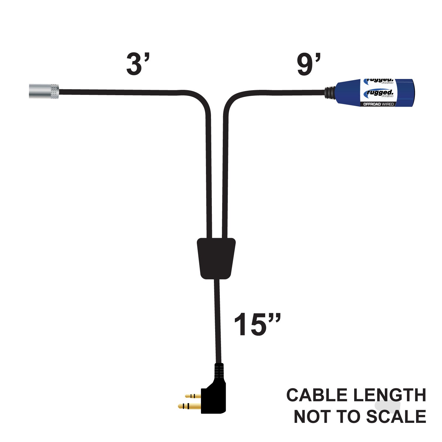 RUGGED Wired XL Single Seat Car Harness with Pre-Wired 2-Pin Rugged Handheld Radio Connector