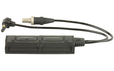 Surefire Remote Dual Switch for Weaponlights |  ATPIAL Laser Device |  7" Cable |  Fits  Millennium Universal |  Classic Universal |  Scout Light |  and X-Series with XT Socket |  Momentary-On Pressure Pad and Constant-On Press Switch |  2 Plugs |  Black