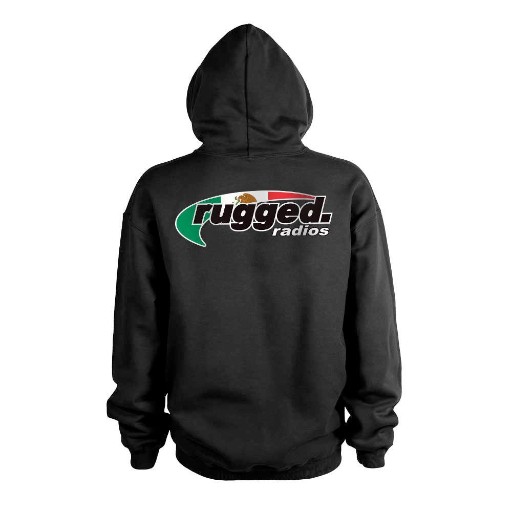Rugged Radios MEXICAN FLAG Pullover Hoodie - Black - XL