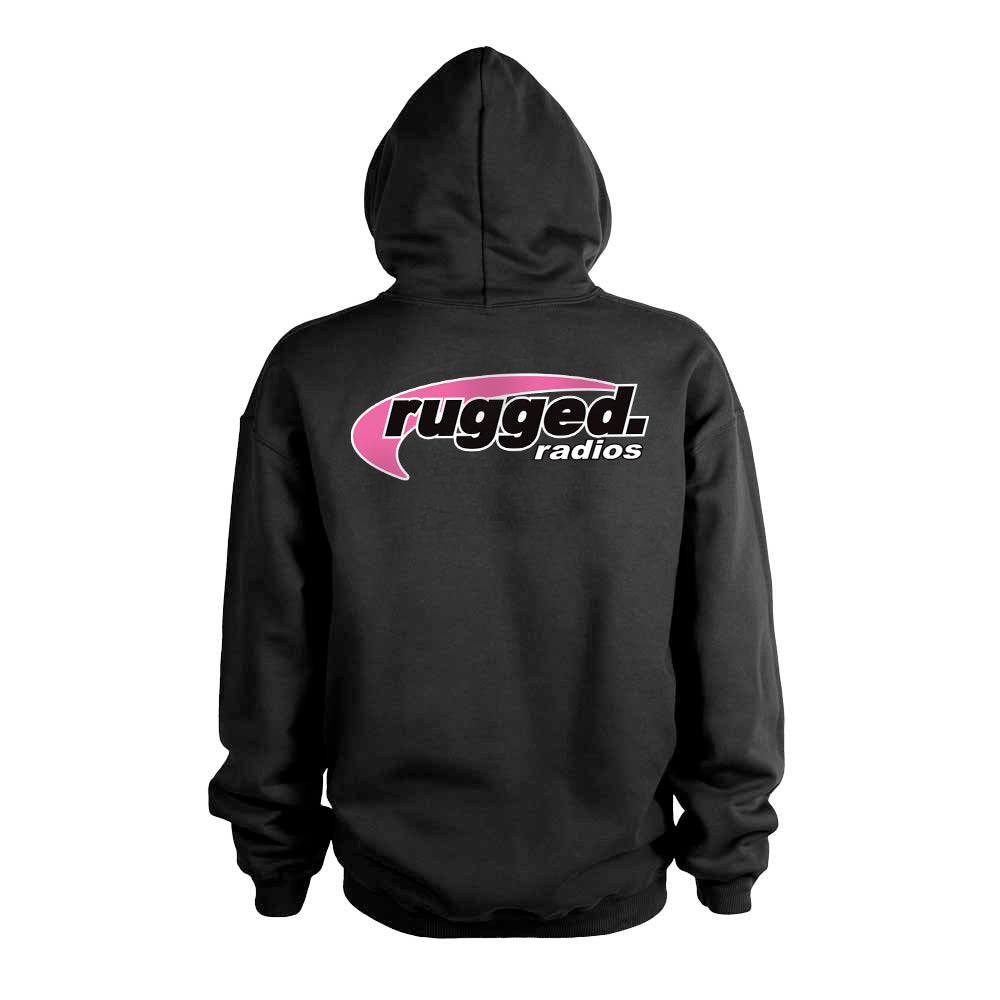 Rugged Radios PINK Pullover Hoodie - Black - MD