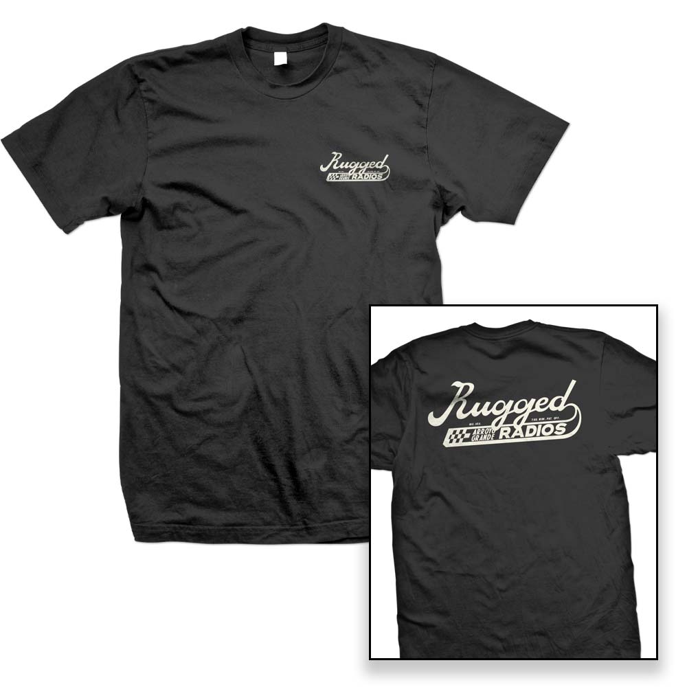 Rugged Radios SCRIPT T-Shirt - Black - Extra Large