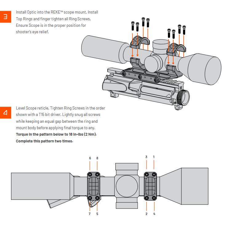 Unity Tactical REKE Scope Mount | 1.54” Optical Centerline | Available in 30, 34 & 35mm Ring Sizes