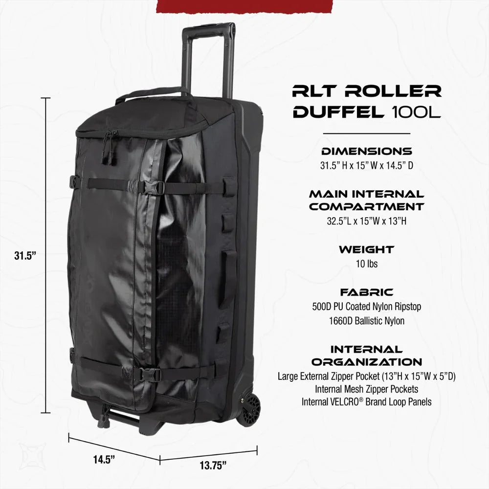 Vertx RLT 100L Duffel Bag | Large 100L Rolling Gear Bag | Keeps Gear Dry & Easy to Organize